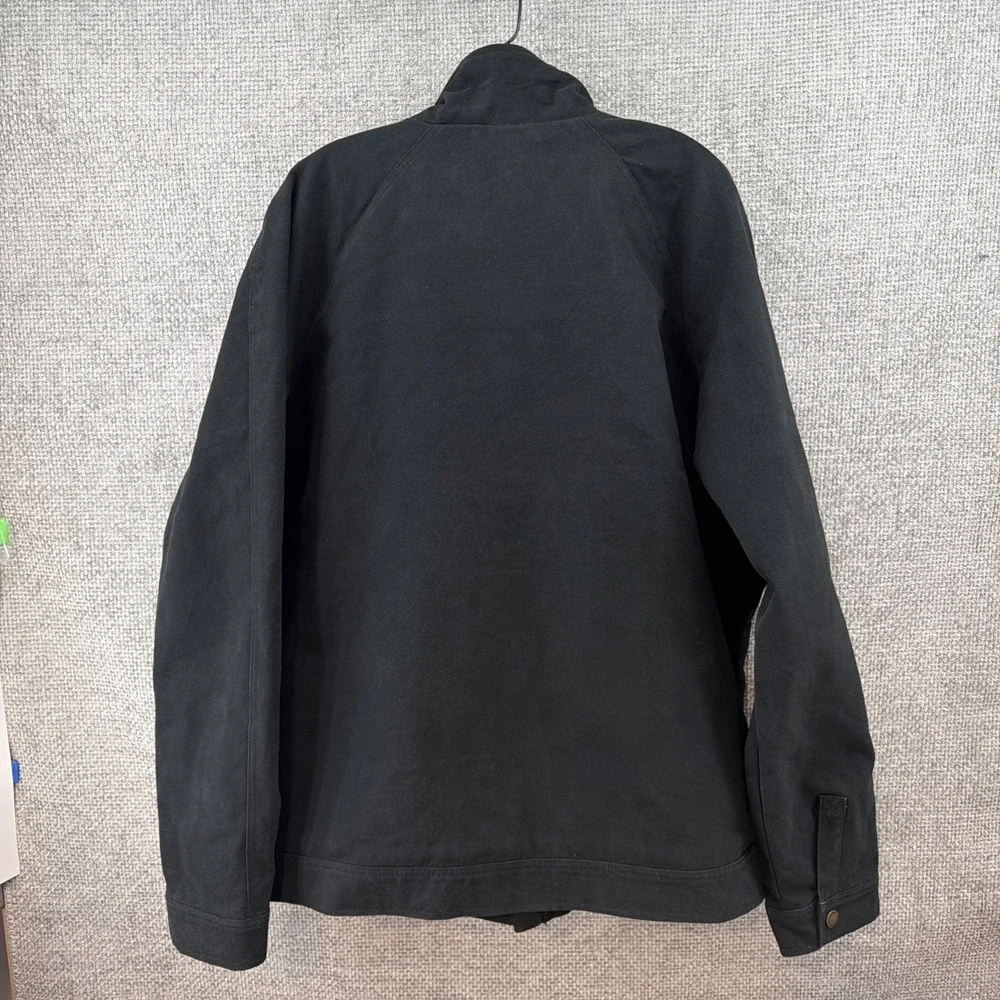 Pendleton Black Cotton Canvas Men's XL Jacket Multi Striped Fleece Lined Pockets